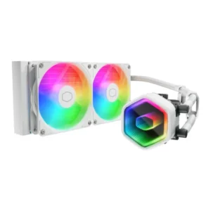 Cooler Master MasterLiquid 240 Core II ARGB White – Refroidisseur liquide AIO 240 mm blanc avec ventilateurs ARGB